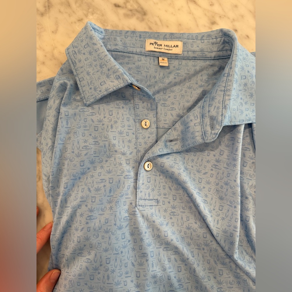 Peter Millar Blue Polo Shirt Soft Cotton Blend